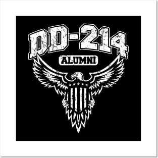 DD-214 Alumni Military Veteran with USA Eagle Posters and Art